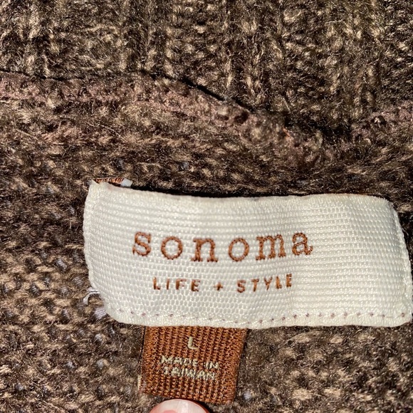 Long 1/2 Sleeve Brown Sonoma Sweater - Picture 2 of 2